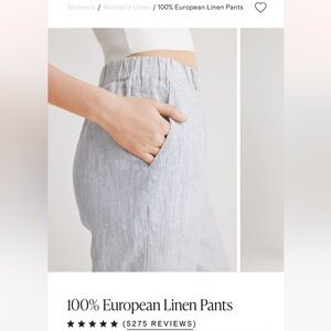 Quince 100% European Linen Striped Pants